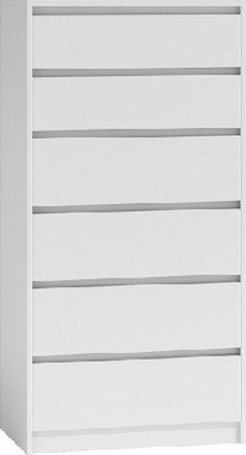 Изображение TopEshop KOMODA SZAFKA 6 SZUFLAD WYS 140CM KARO K6 BIEL