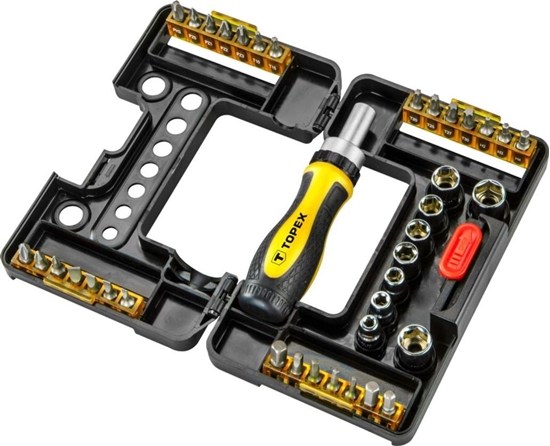 Изображение Topex kocówki wkrtakowe i nasadki z uchwytem, 38 sztuk (39D344)
