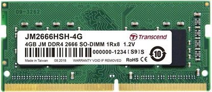 Изображение Pami do laptopa Transcend JetRam, SODIMM, DDR4, 4 GB, 2666 MHz, CL19 (JM2666HSH-4G)