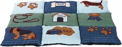 Attēls no Trixie Koc patchworkowy , 80x55 cm, niebiesko/zielony