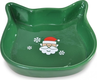 Attēls no Trixie Miska ceramiczna dla kota, Św. Mikołaj, zielona, 13,6x13,6x3cm