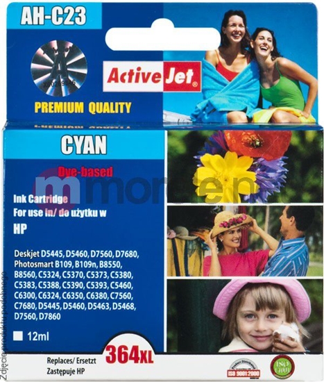 Изображение Tusz Activejet Cyan do drukarki HP 364XL CB323EE AH-364CCX