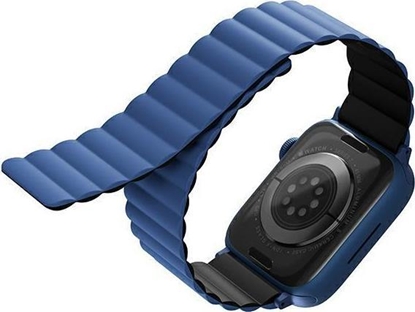 Attēls no Uniq UNIQ pasek Revix Apple Watch Series 4/5/6/7/SE 40/41mm. Reversible Magnetic czarny-niebieski/black-blue