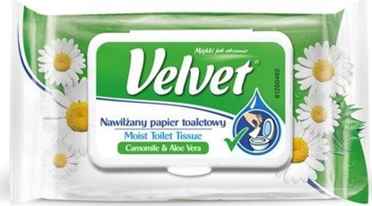 Изображение Velvet Papier toaletowy celulozowy VELVET Rum Aloe, nawilżany, 42 listki, biały