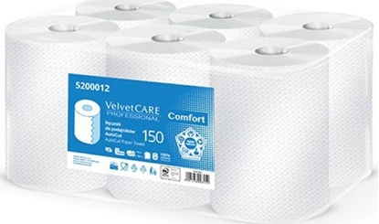 Изображение Velvet Ręcznik do podajników VELVET AutoCut, celulozowe, 2-warstwowe, śr. 19cm, 6rolek x 150m, biały