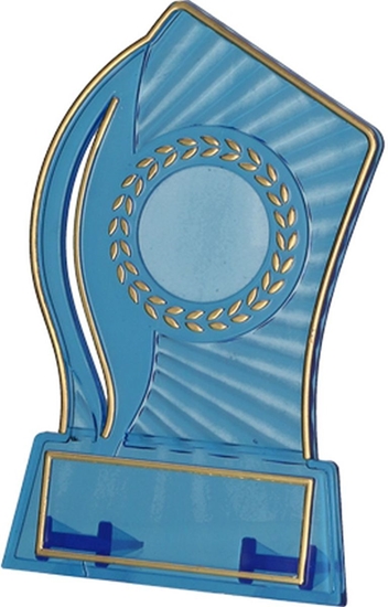 Picture of Victoria Sport Trofeum plastikowe przezroczysto zote z miejscem na wklejk 25mm i tabliczk 47mmX14mm T-M