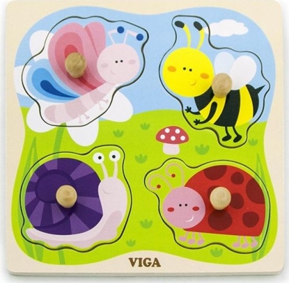 Picture of Viga Toys VIGA Drewniane Puzzle z Pinezkami Owady
