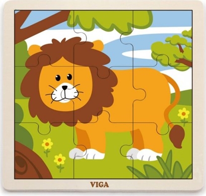 Attēls no Viga Viga 51442 Puzzle na podkładce 9 elementów - lew