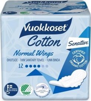Picture of Vuokkoset Vuokkoset, COTTON, Podpaski ze Skrzydekami Normal Sensitive, 12 szt.