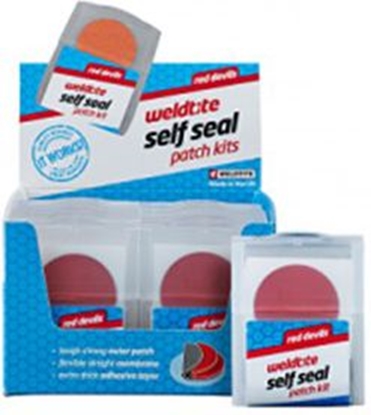 Attēls no Weldtite Łatki do dętek zestaw RED DEVILS SELF SEAL PATCH KIT 6 x łatki samoprzylepne pudełko 12 szt. (WLD-1031)