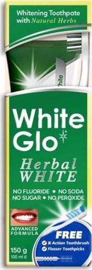 Picture of White Glo WHITE GLO_SET Herbal White Toothpaste herbal toothpaste 100ml + szczoteczka do zbów