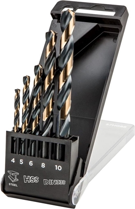 Picture of Wierto Topex do metalu HSS walcowe 4 5 6 10 8mm zestaw (55H086)