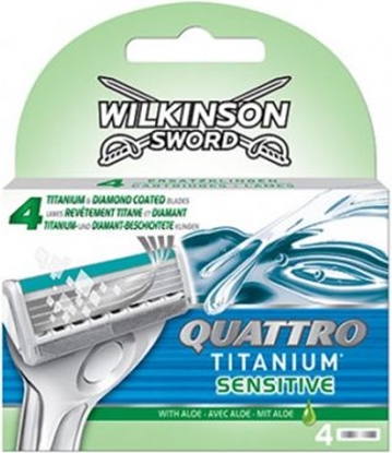 Attēls no Wilkinson  Quattro Titanium Sensitive wkład do maszynki do golenia 4szt