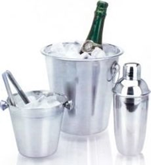Picture of Zestaw barowy 2 x wiaderko do lodu, shaker, szczypce