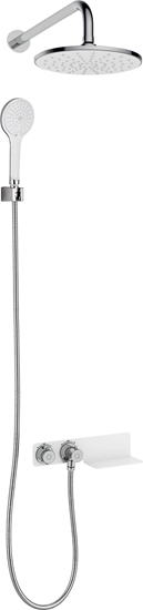 Picture of Zestaw prysznicowy Deante CASCADA CHROM-BIAY LOBELIA ZESTAW PODTYNKOWY OKRGY Z BATERI TERMOSTATYCZN