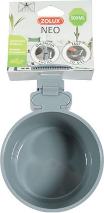 Attēls no Zolux Miska plastikowa do zawieszenia Neo szara 12cm