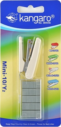 Picture of Zszywacz Kangaro Zszywacz KANGARO Mini-10/Y2+zszywki, zszywa do 10 kartek, blister, beowy