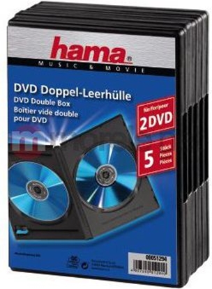 Picture of 1x5 Hama DVD-Double Jewel Case black                      51294