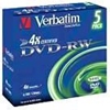 Picture of 1x5 Verbatim DVD-RW 4,7GB 4x Speed, Jewel Case
