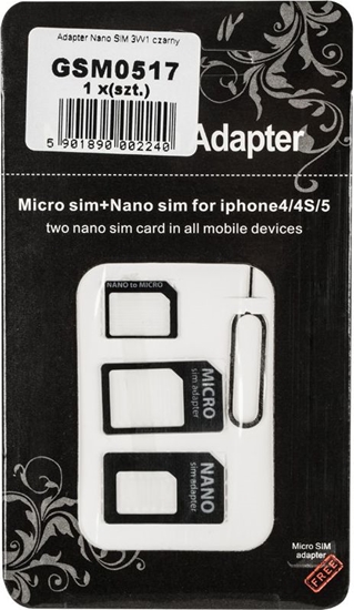 Picture of M-Life Adapter Nano Sim 3w1 Czarny (GSM0517)