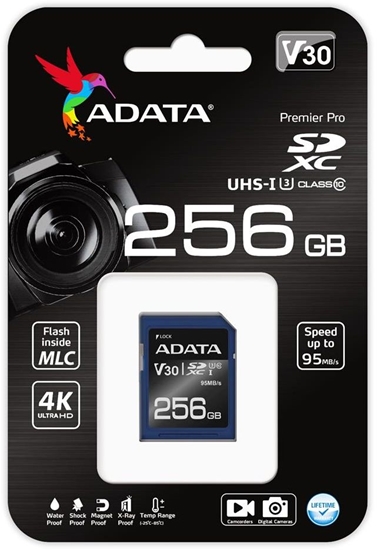 Picture of ADATA 256GB SDXC UHS-I U3 V30S 95MB/60MB