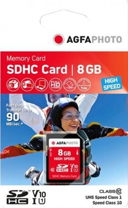 Picture of AgfaPhoto SDHC Card 8GB High Speed Class 10 UHS I U1 V10