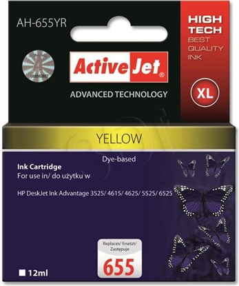 Attēls no Tusz Activejet Tusz Activejet AH-655YR (zamiennik HP 655 CZ112AE Premium 12 ml óty)