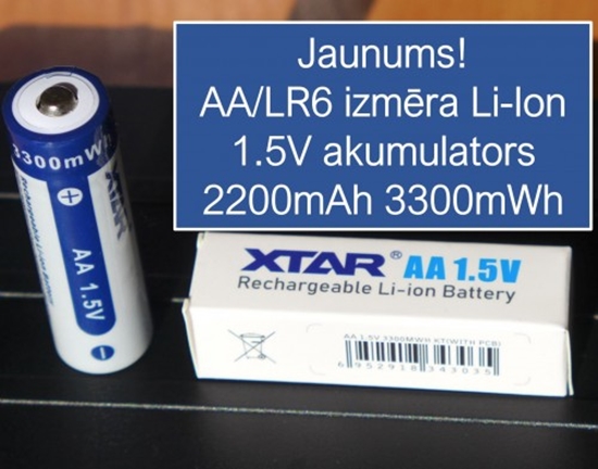 Picture of Akumulators AA R6 14500 2200mAh 1.5V XTAR Li-ion iepakojumā 1gb.