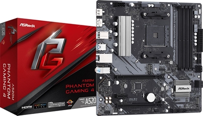 Attēls no Asrock A520M Phantom Gaming 4 AMD A520 Socket AM4 micro ATX