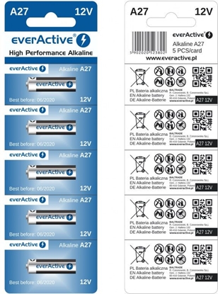 Picture of EverActive 27A5BL Batteries 27A/12V / 5 pcs.