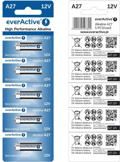 Picture of EverActive 27A5BL Batteries 27A/12V / 5 pcs.