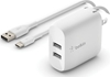 Picture of Belkin Dual USB-A Charger, 24W incl. USB-C Cable 1m, white