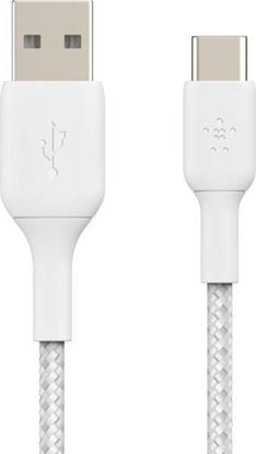 Attēls no Belkin USB-C/USB-A Cable 3m braided, white CAB002bt3MWH