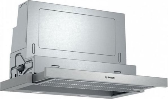 Picture of Bosch Serie 4 DFS067A51 cooker hood Semi built-in (pull out) Metallic, Silver 727.7 m³/h A