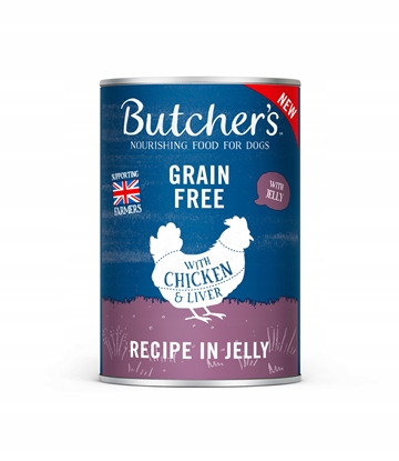 Attēls no BUTCHER'S Original Recipe in Jelly Chicken - wet dog food - 400g