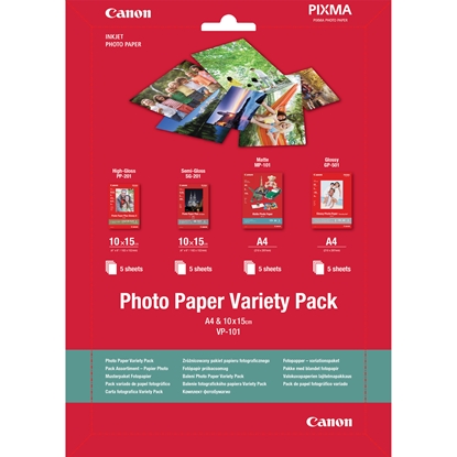 Picture of Canon VP-101 Photo Paper Variety Pack A 4 a. 10x15 cm 4x5 Sheets
