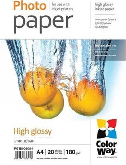 Изображение ColorWay Photo Paper 20 pcs. PG180020A4 Glossy, White, A4, 180 g/m²