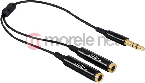 Picture of Delock Cable audio splitter stereo jack male 3.5 mm 3 pin > 2 x stereo jack female 3.5 mm 3 pin 25 cm