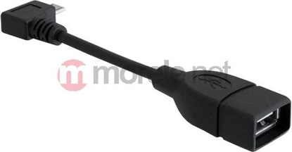 Attēls no Delock USB 2.0 OTG Cable Type Micro-B male angled to Type-A female 11 cm