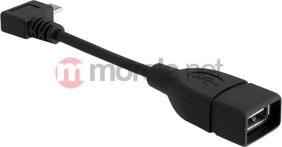 Изображение Delock USB 2.0 OTG Cable Type Micro-B male angled to Type-A female 11 cm