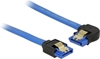 Picture of Delock Cable SATA 6 Gb/s receptacle straight > SATA receptacle left angled 20 cm blue with gold clips