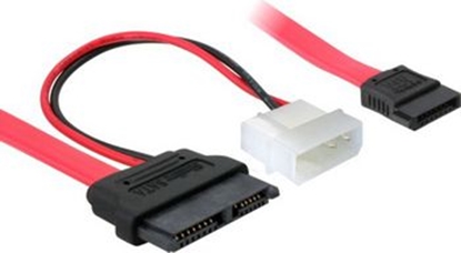 Attēls no Delock Cable Slim SATA female > SATA 7 pin + 2 pin power male 30 cm