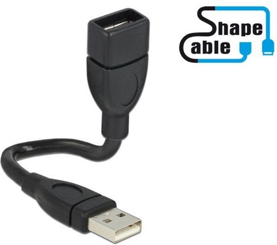 Picture of Delock Cable USB 2.0 Type-A male > USB 2.0 Type-A female ShapeCable 0.15 m