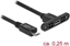 Изображение Delock Cable USB 2.0 Micro-B female panel-mount > USB 2.0 Micro-B male 25 cm