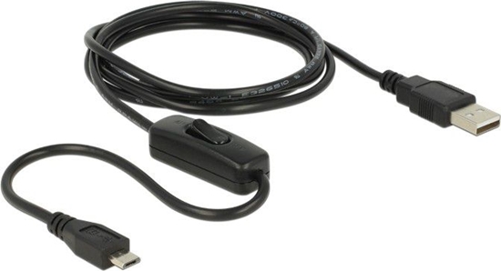 Picture of Delock Charging Cable USB 2.0 Type-A male > USB 2.0 Micro-B male with switch for Raspberry Pi 1.5 m