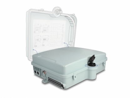 Изображение Delock Fiber Optic Distribution Box for indoor and outdoor IP65 waterproof lockable 24 port grey