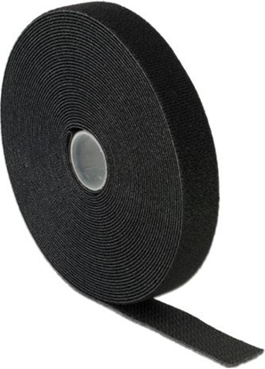 Изображение Kabeļu saite Hook-and-loop, 10.0mx20mm, melns, Delock