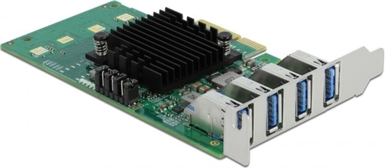 Picture of Delock PCI Express x4 Card to 4 x external USB 3.0 Quad Channel - Low Profile Form Factor