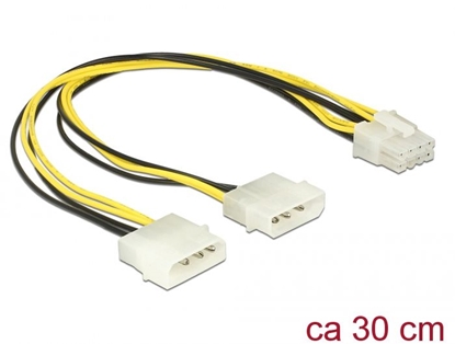 Picture of Delock Power cable 2 x 4 pin Molex male > 8 pin EPS male 30 cm