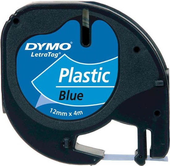 Picture of Dymo Letratag Blue Plastic 12 mm x 4 m